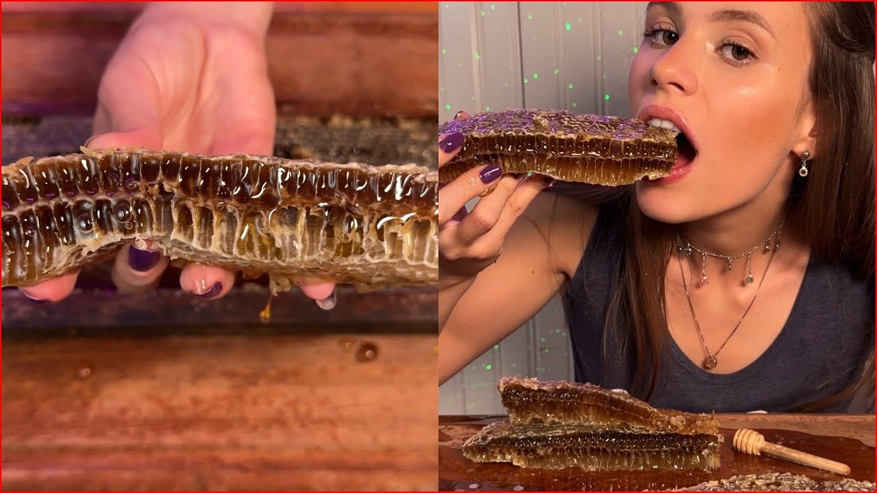 ASMR PROVANDO FAVO DE MEL RECHEADÍSSIMO 🍯
