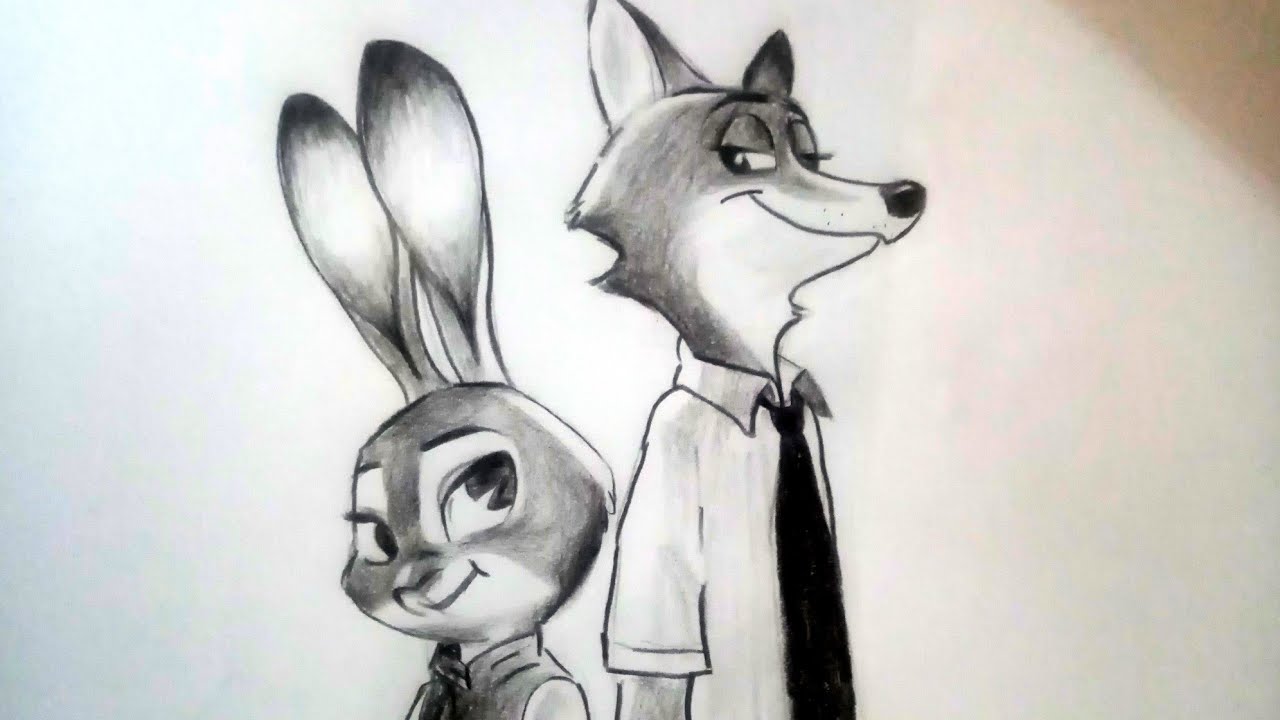 How to draw judy & nick|easy design Judy and Nick from|Zootopia Animation|Drawing|Judy|Nick|sketch|