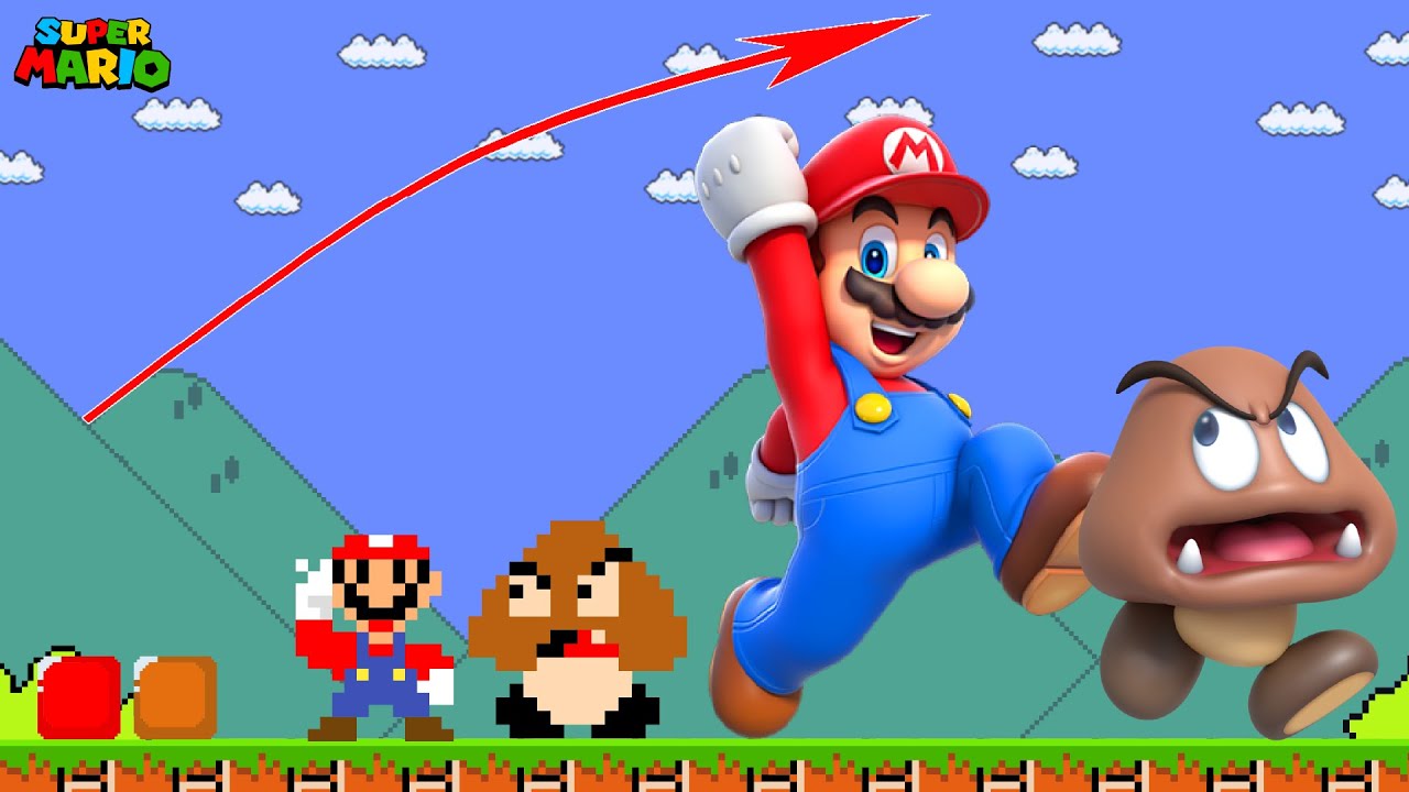 Evolution of Mario vs Goomba Realistic in Super Mario Bros