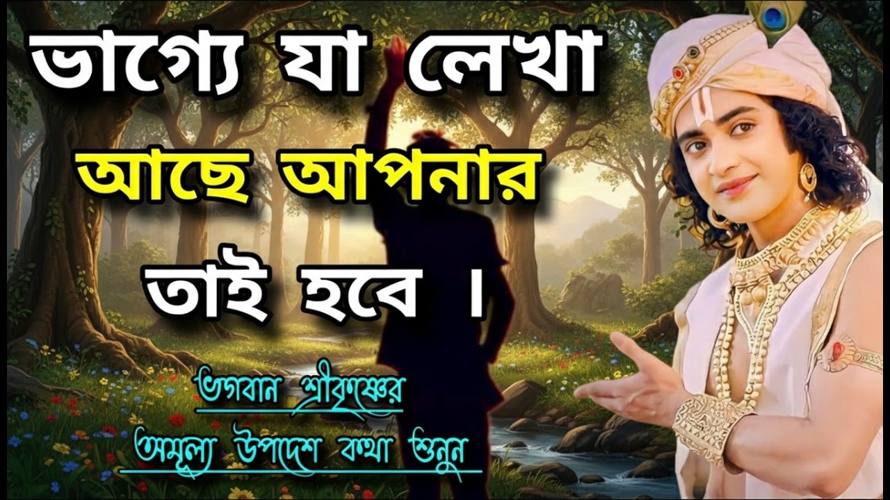 ভাগ্যে যা লেখা আছে  আপনার তাই হবে ভগবান শ্রীকৃষ্ণের অমূল্য উপদেশের কথা শুনুন hara Krishna rabha !!!