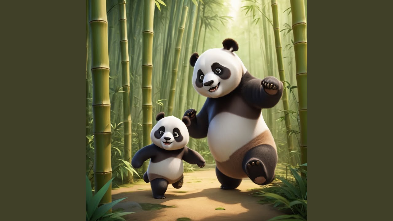 Panda And the bear at the forest bamboo