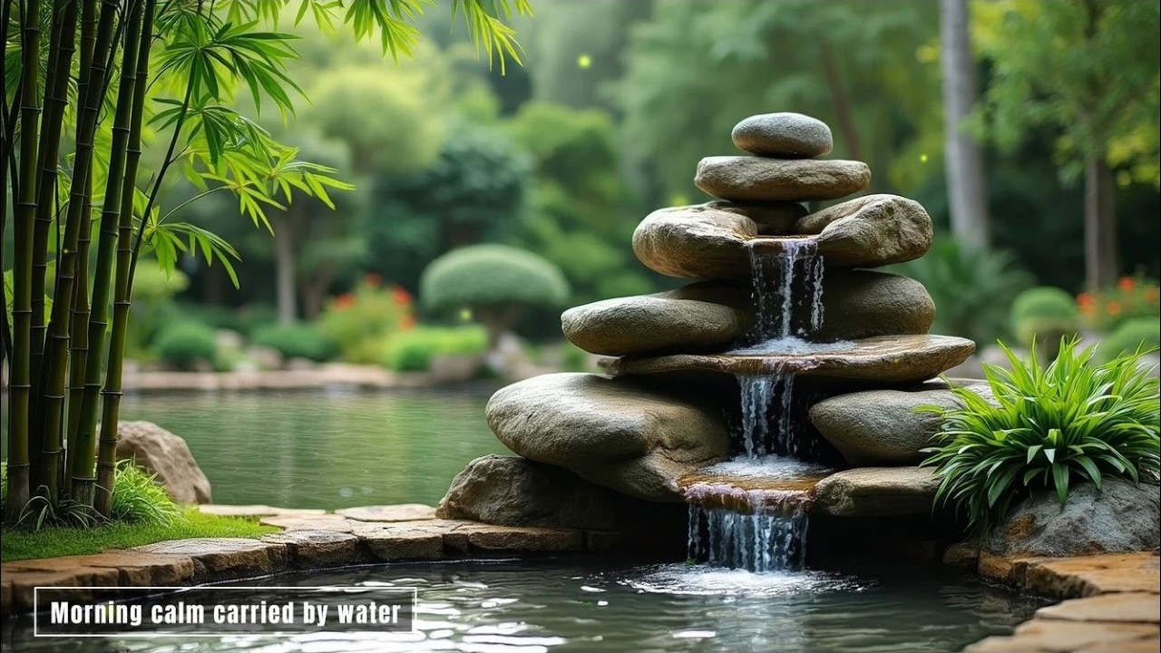 🌊Morning Calm Carried by Water ASMR 🌿 물소리에 실려 오는 아침의 고요 ASMR 🌿 평온한 정원 휴식과 깊은 수면#NatureASMR#물소리#힐링사운드