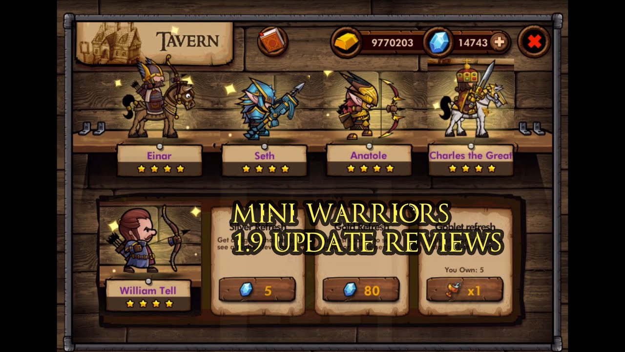 Mini Warriors 1.9 - 5 new heroes plus new features walkthrought