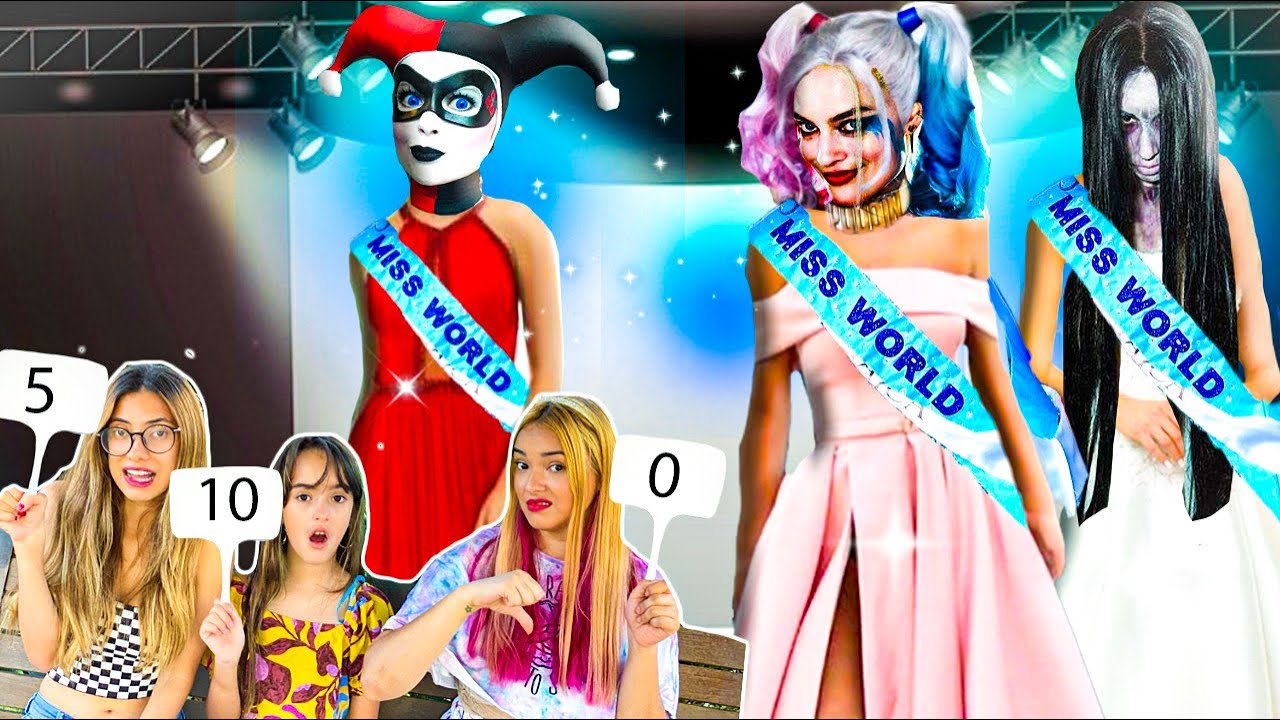 FIZEMOS UM CONCURSO DE BELEZA COM A ARLEQUINA, HARLEY QUINN E SAMARA MORGAN - QUEM É A MAIS BONITA?