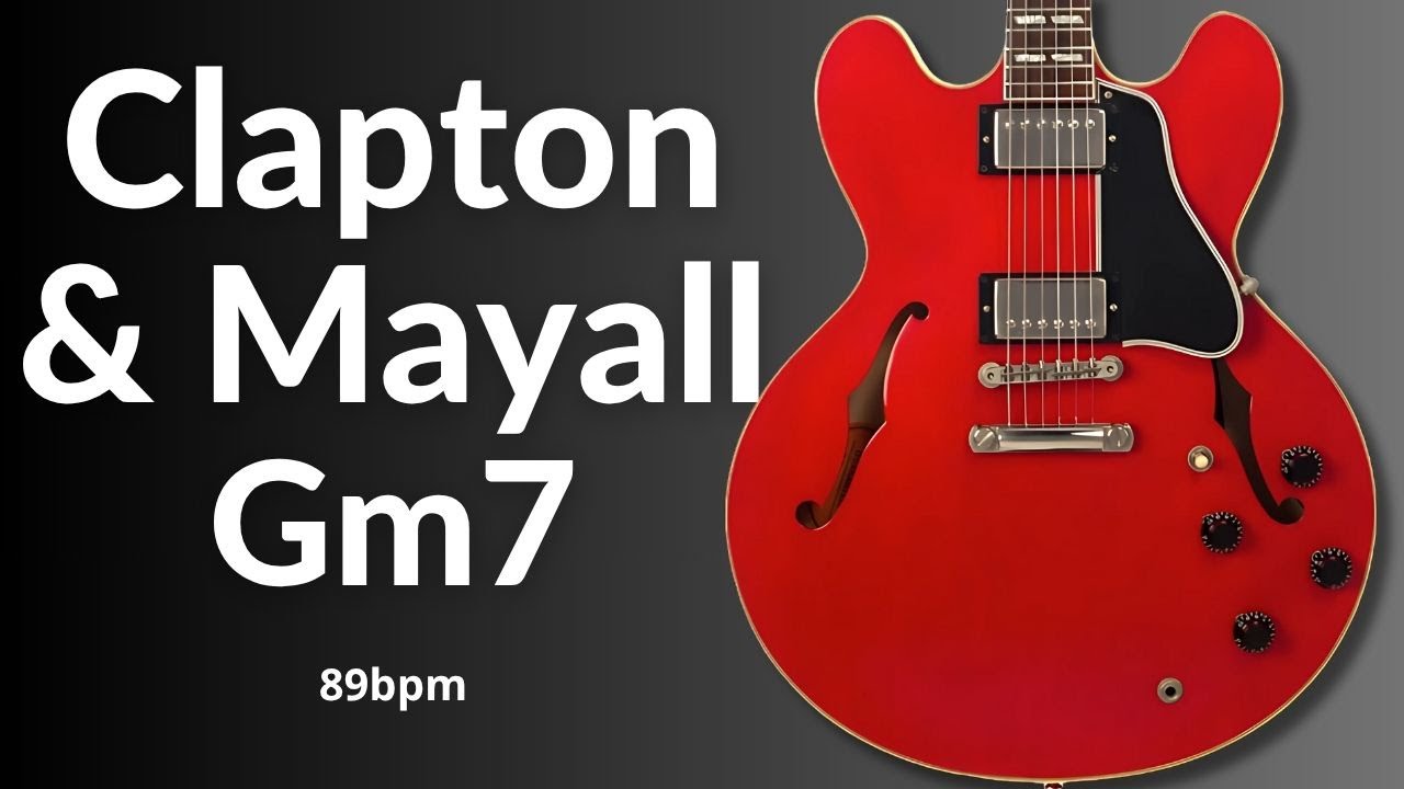 Clapton & Mayall inspired Blues Guitar Backing Track in G Minor (Gm7)