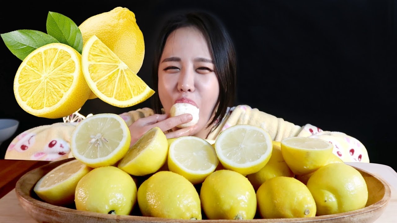 [Sub]/ [ Пить лимон как зелень ]  /Mukbang eating show yummy