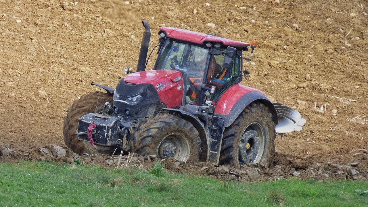 Сложная весенняя вспашка холмов с помощью Case IH Optum 300 cvx + Lemken EurOpal 8