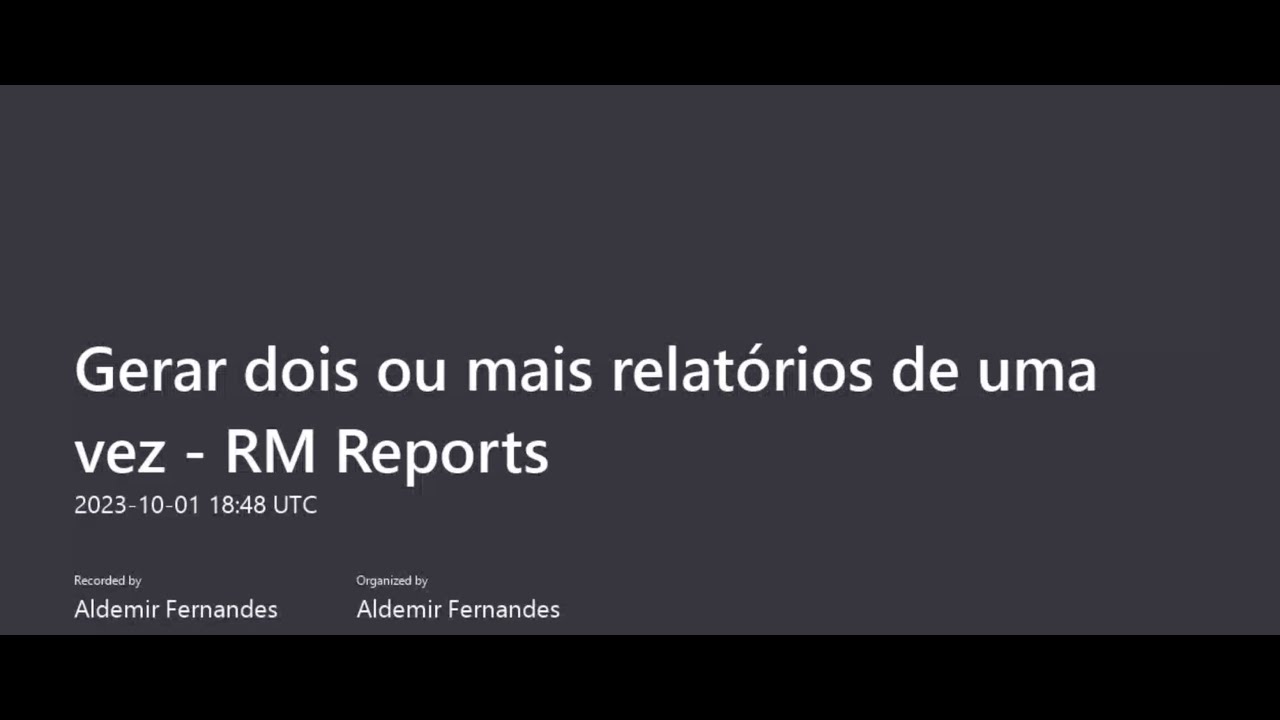 Gerar dois ou mais relat&oacute;rios de uma vez - RM Reports.