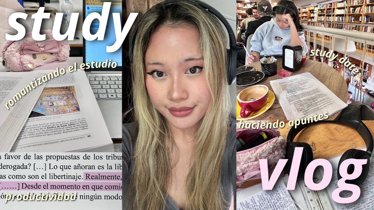 STUDY VLOG 🖇️💻 | romantizando el estudio, vida de estudiante universitaria, clases, biblio...  ⋆˚࿔⭐️