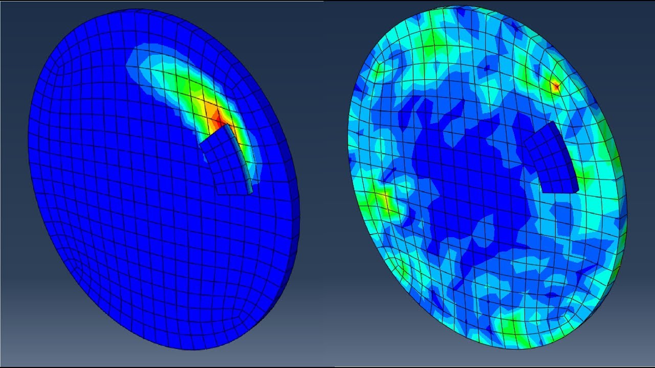 ABAQUS CAE/Example 10: Disk brake-friction coefficients #abaqus #FEM