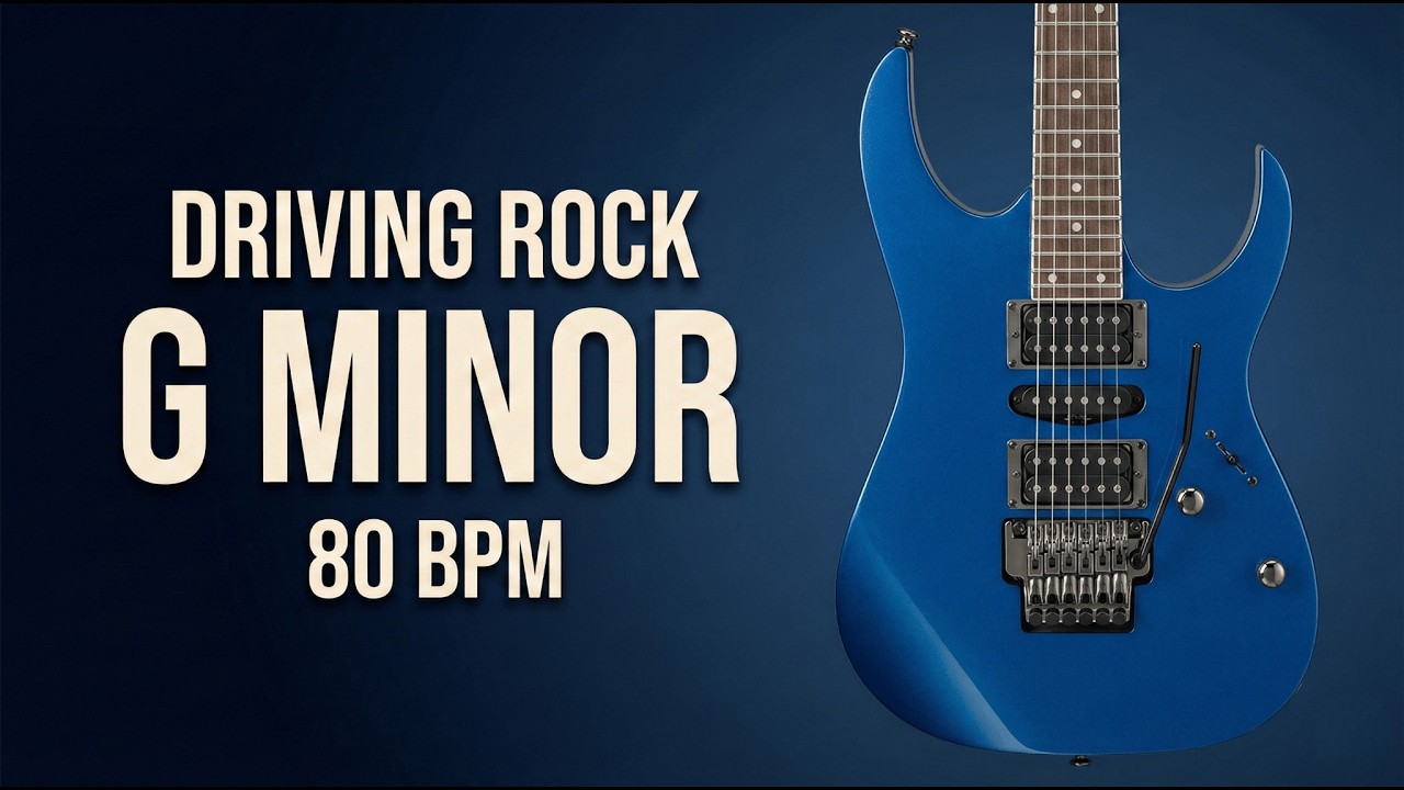 G Minor Driving Rock Backing Track | 80 BPM Guitar Jam