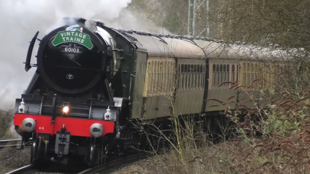 Flying Scotsman 60103 , 47773 & Class 68s - 68031 & 68015 At Solihull - Friday 20th February 2026