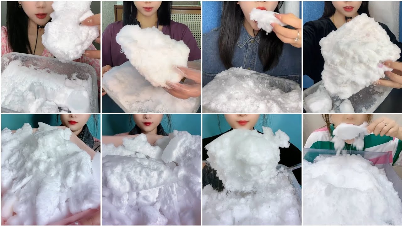 [ONLY BITES]-WHITE ICE / SHAVED ICE / CRUSHED ICE / SOFT ICE / ICE EATING ASMR / COLLECTION