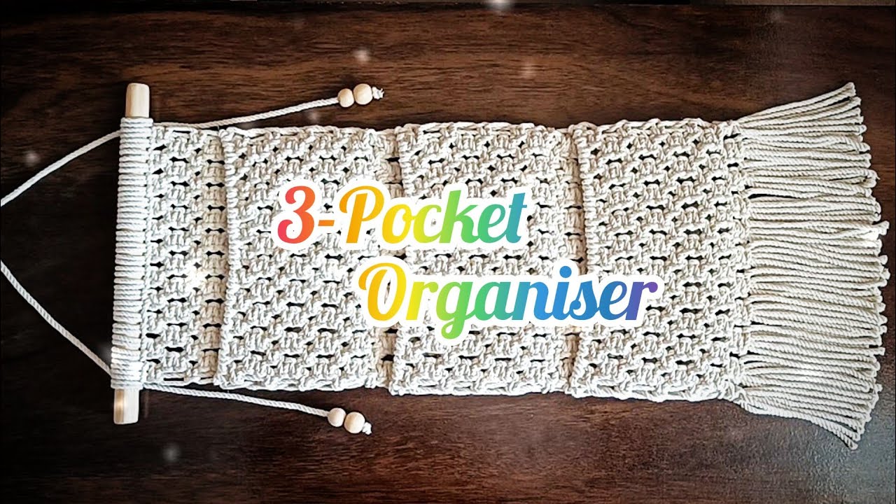Macrame three pocket organiser || macrame wall pocket Wallhanging ❤️#2023#subscribe #viral