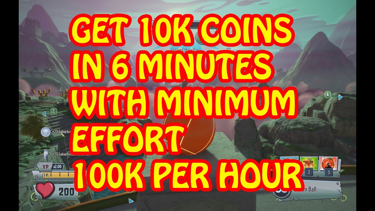 Plants vs zombies garden warfare 2 - how to get 100K coins per hour with minimum effort
