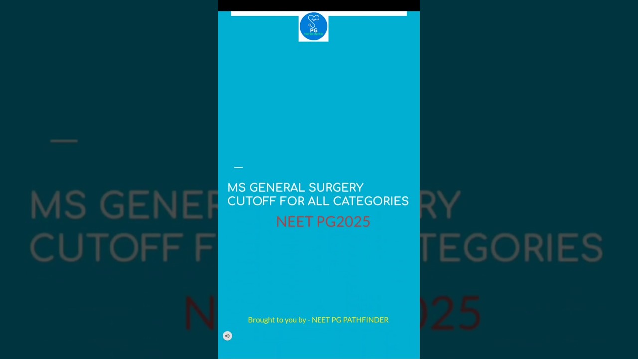 MS General Surgery NEET PG Govt College Cutoff 2025 - Marks and Rank Insights #shorts