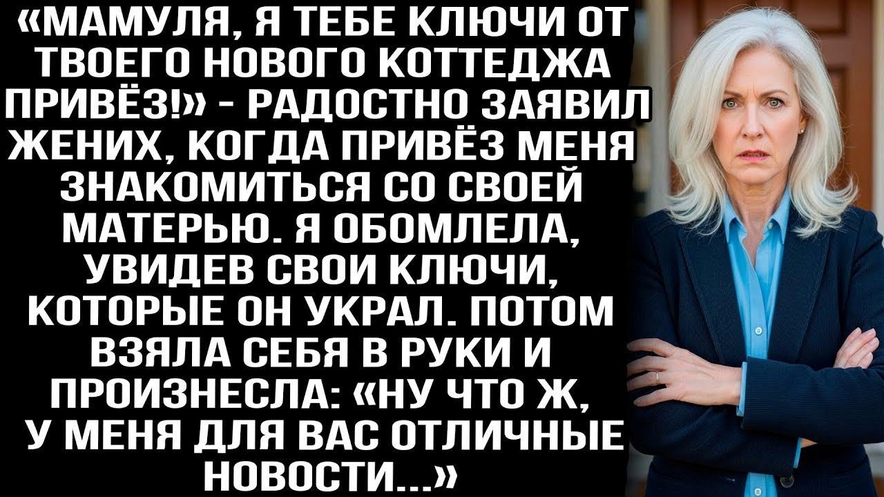 «Мам, я тебе ключи от твоего нового коттеджа привёз!» — заявил жених, отдавая своей матери мои ключи
