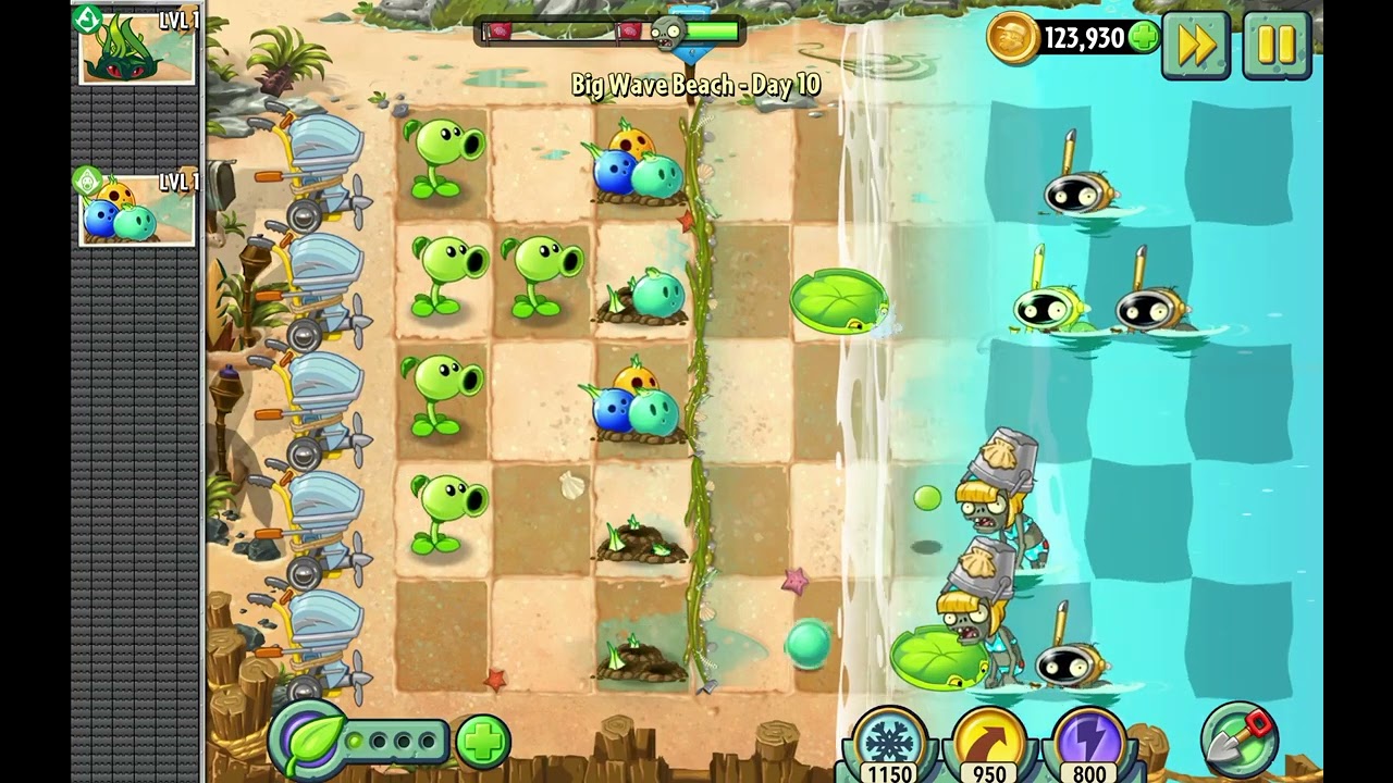 Plants Vs Zombies 2 - Big Wave Beach- Day 10