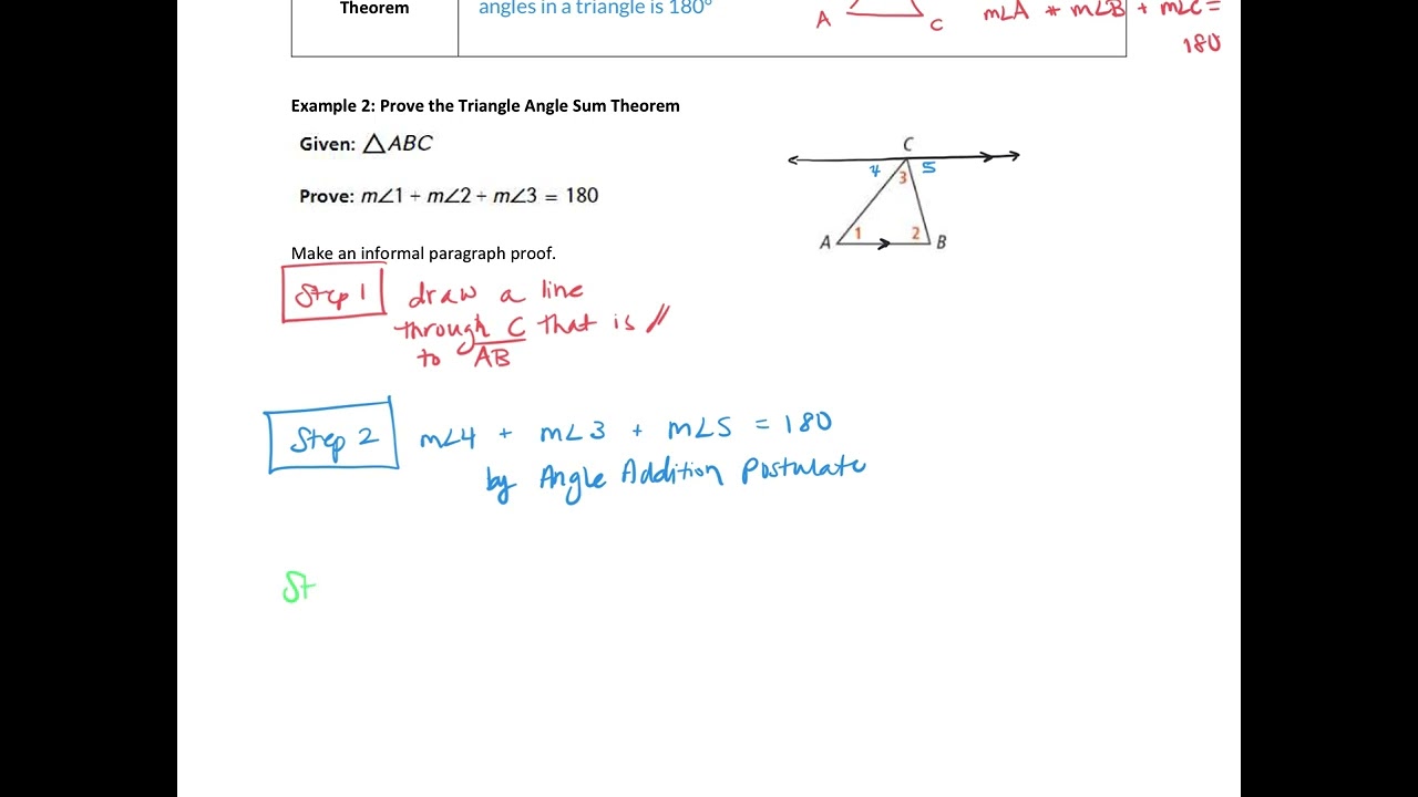 Prove the Triangle Angle Sum Theorem