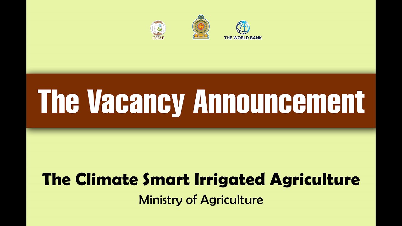 The Vacancy Announcement for the North Central Province by the CSIAP