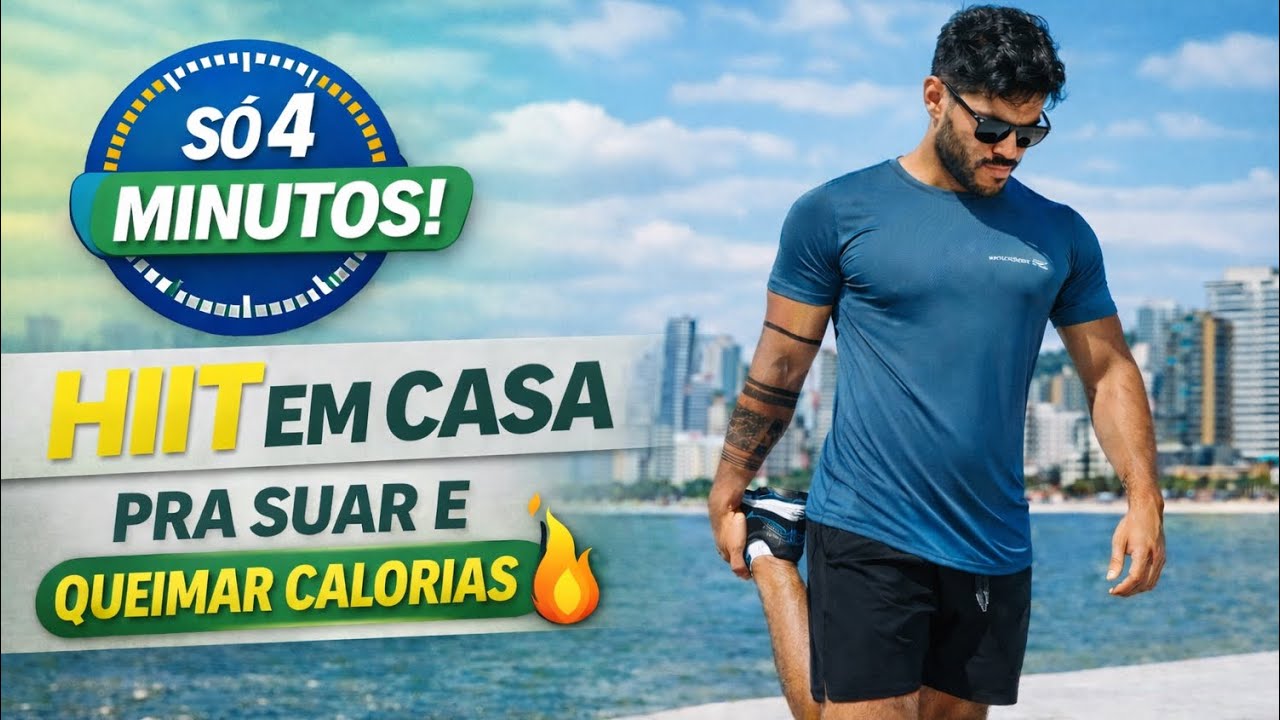 HIIT EM CASA | 4 MINUTOS PRA SUAR E QUEIMAR CALORIAS