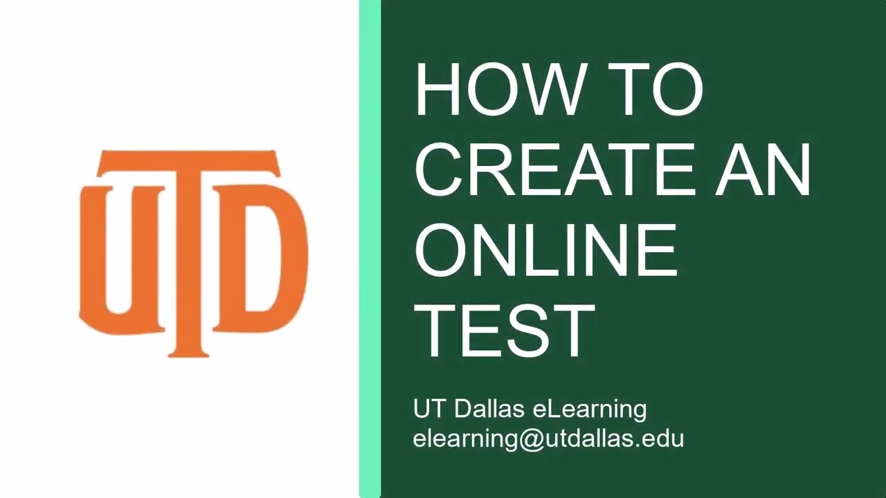 Building a Test: How to Create an Online Test