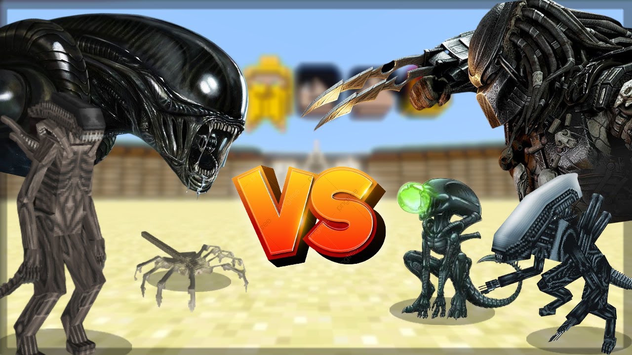Minecraft: ALIENS VS PREDATOR TORNEIO ! - BATALHA DE MOBS |  1.12.2