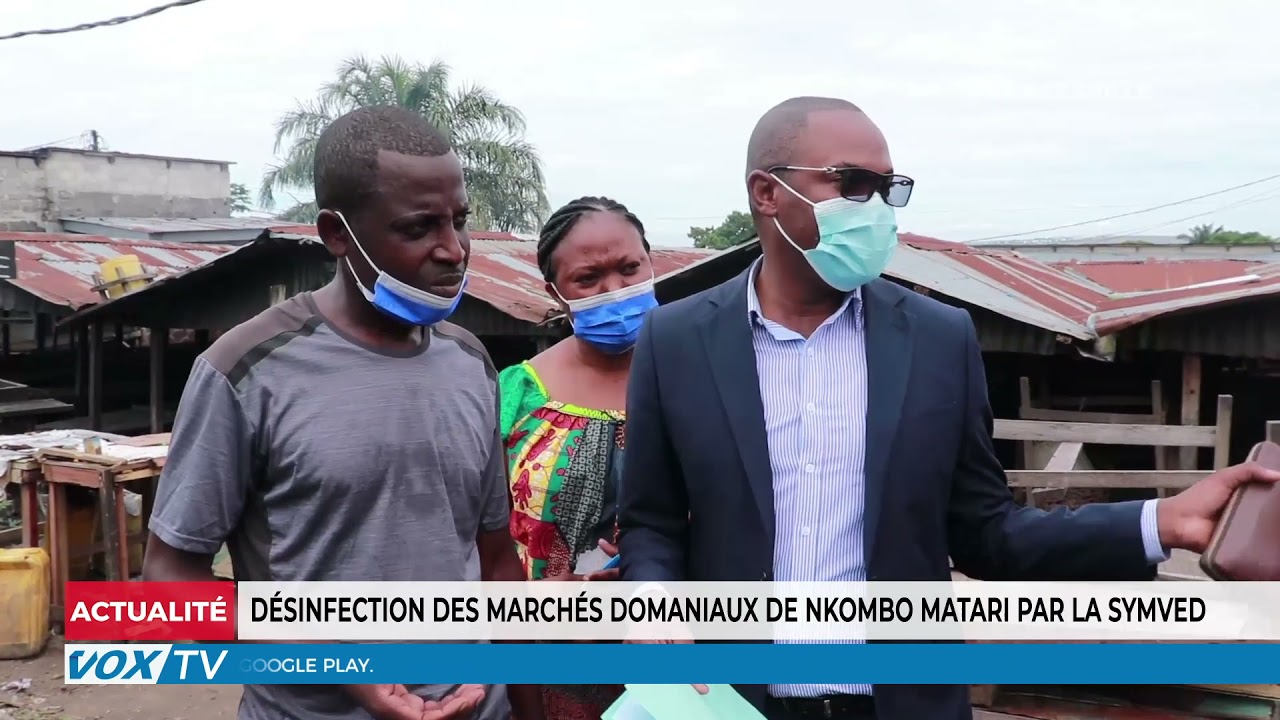 D&eacute;sinfection des march&eacute;s domaniaux de Nkombo Matari par la SYMVED