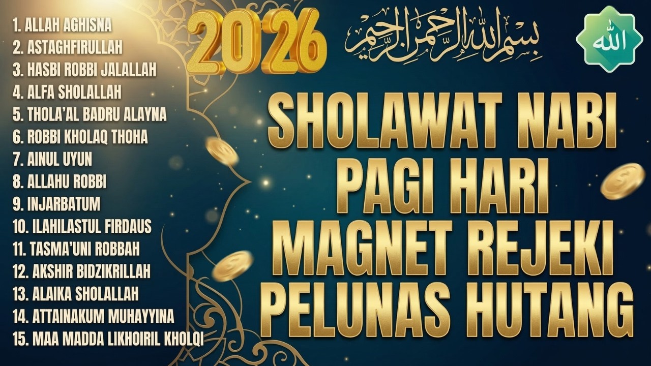 SHOLAWAT PAGI MAGNET REZEKI 2026 🌙 Sholawat Jibril | Pembuka Pintu Rezeki & Penenang Hati