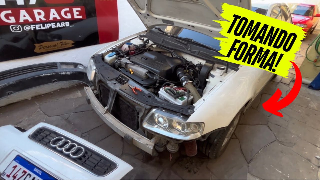 ALINHANDO, PINTANDO E MONTANDO O PÁRA-CHOQUE DIANTEIRO DO AUDI A3 1.8T BRANCO