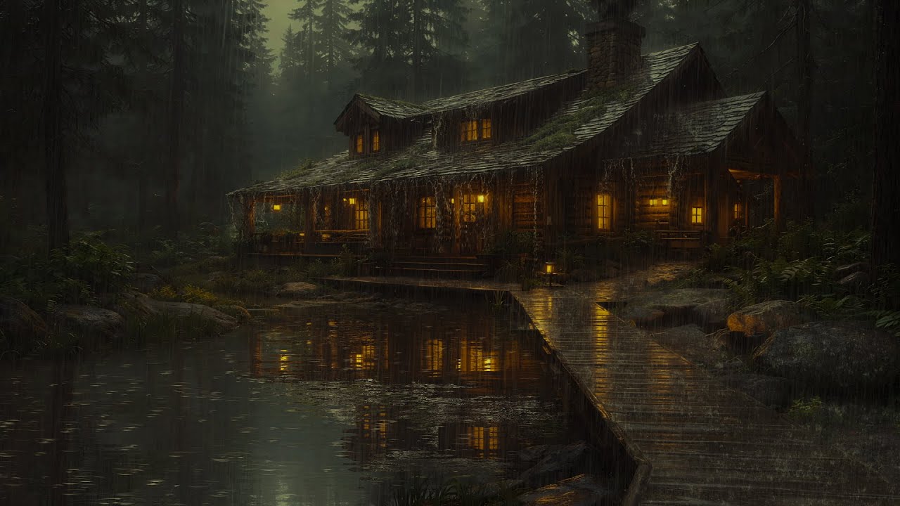 Rain & Thunder Sounds for Sleeping 🌧️ Dark Forest Night Ambience