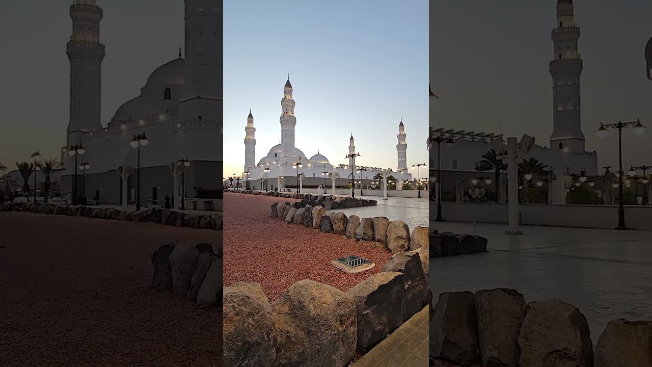 من رحاب مسجد قباء# أ ذان المغرب # المؤذن . فيصل الحمدي
