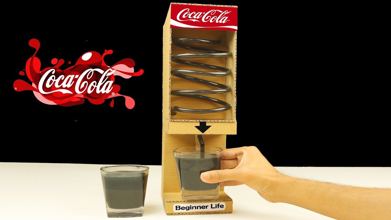 How to Make Coca Cola Fountain Machine from Cardboard at Home