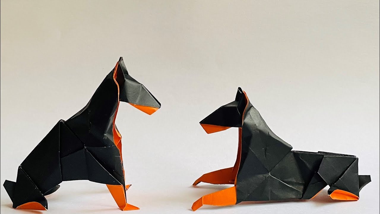 How to make Origami Doberman, step by step tutorial
