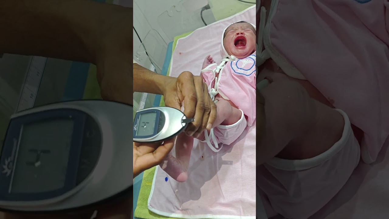 Sugar level test newborn 🤩#shorts #newborn #nicucare #babycare #afterbirth #glucose #rbs #hospital