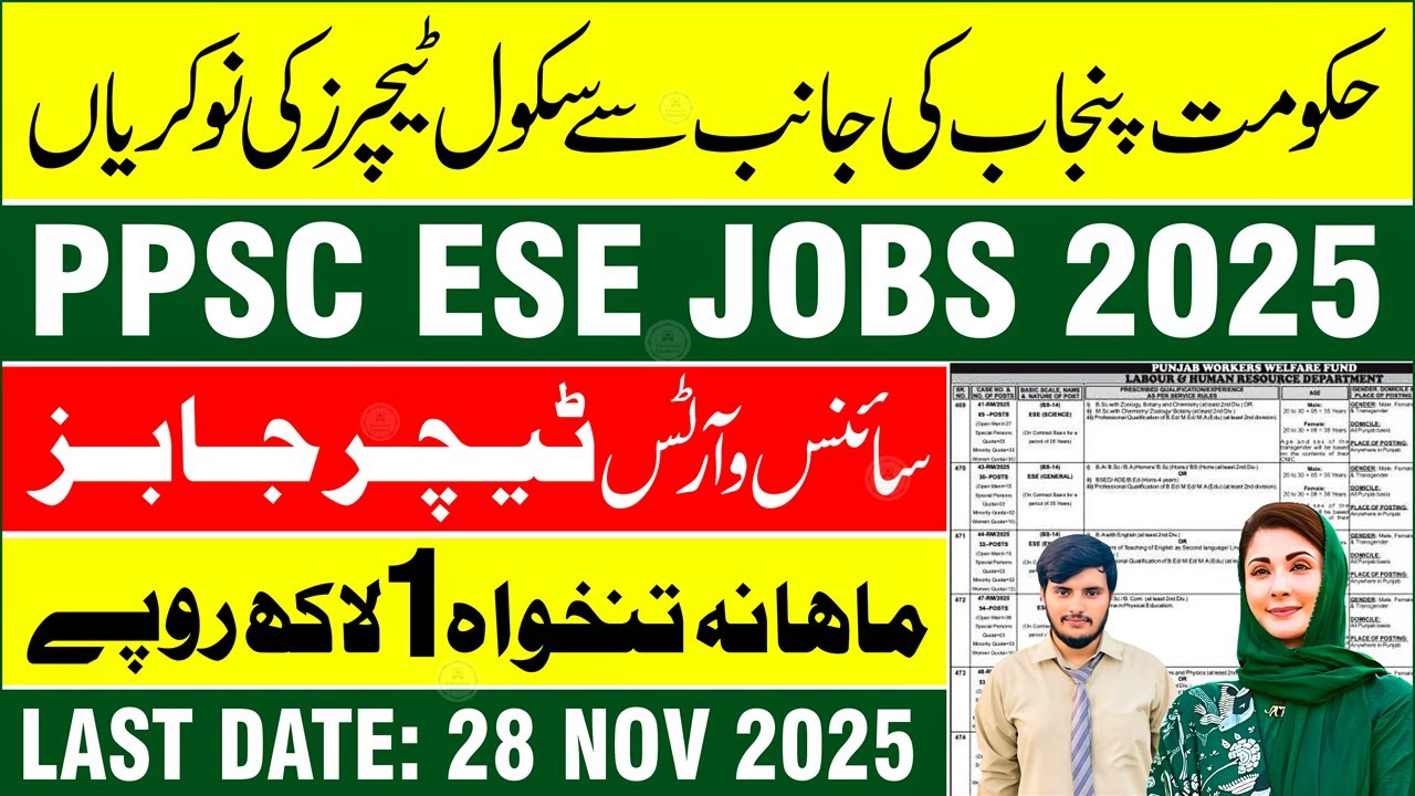 PPSC Educators Jobs 2025 | Educators Jobs 2025 in Punjab | School Teacher Jobs 2025