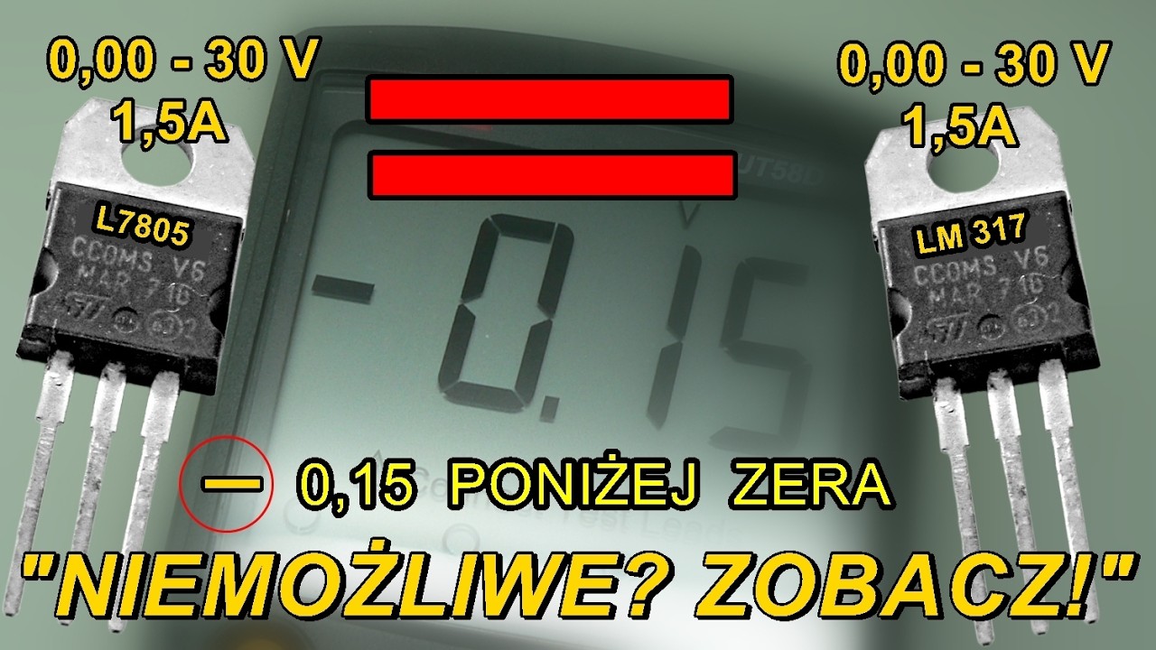 L7805 i LM317 od 0V Mobilny zasilacz z AKUMULATORA i inteligentnym pomiarem mA!