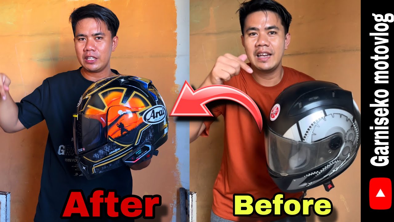Modifikasi helm Yamaha full face old jadi ala ala arai lowbutget dana pelajar‼️helm cargloss old
