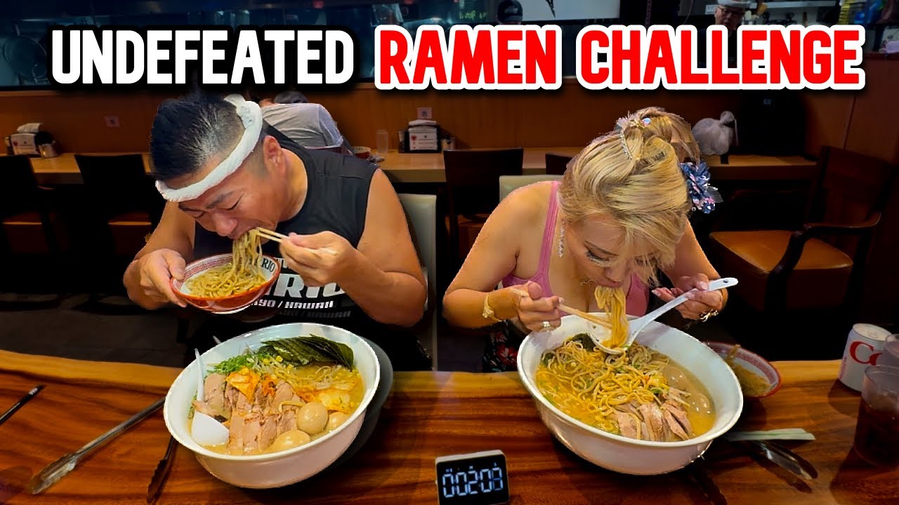 UNDEFEATED 9LB RAMEN CHALLENGE at Ramen Bario in Honolulu, HI!! #RainaisCrazy