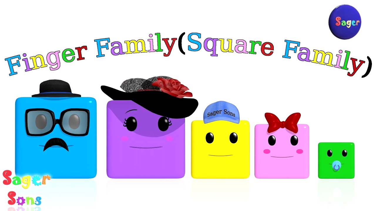 Finger Family - Square Family Song - Nursery Rhymes  by Sager Sons