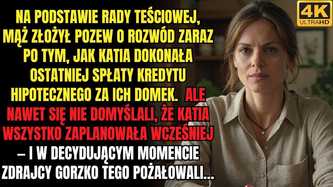 Mąż złożył pozew o rozwód po spłacie kredytu hipotecznego, kierując się radą teściowej, ale nie