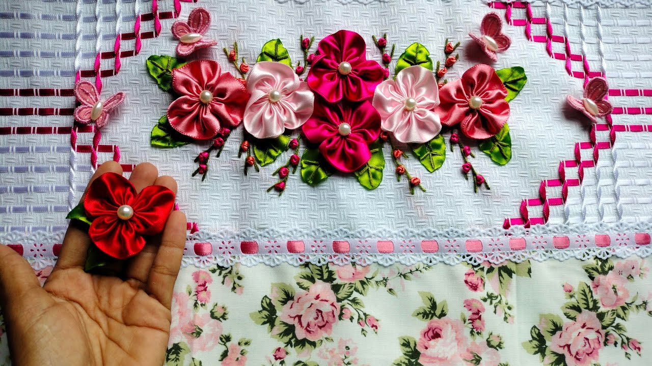 Flor de cetim pra toalhas modelo 535 @atelierdananda