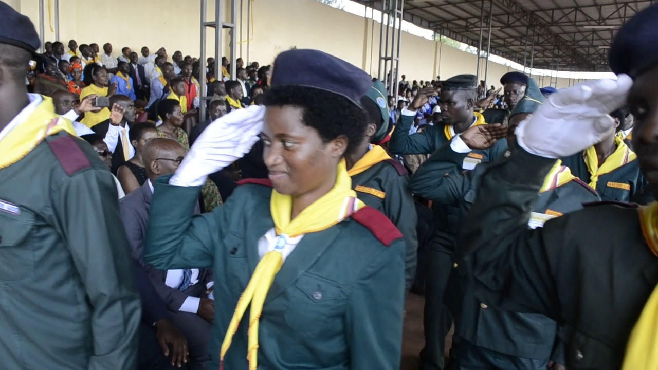 Pathfinder drill in a closing camp ceremony at CYASEMAKAMBA stadium on 29 December 2018