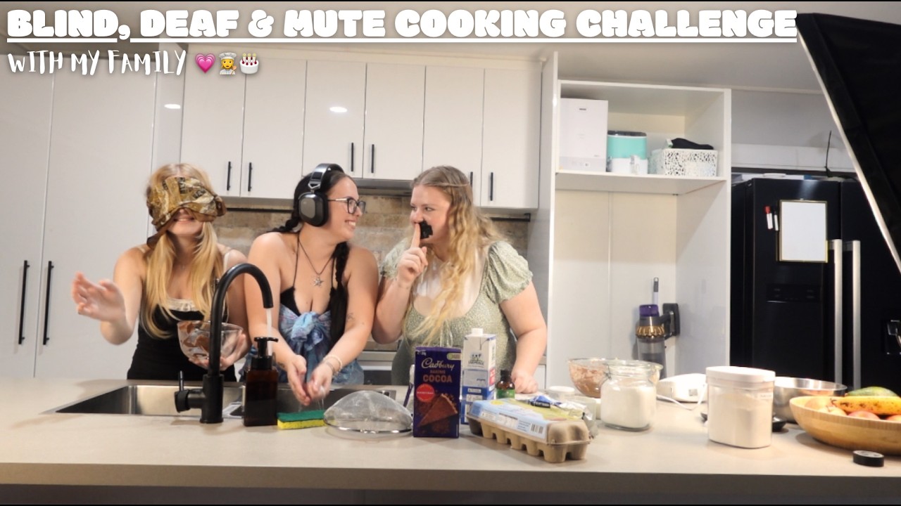 Blind, Deaf & Mute Cooking Challenge! 💗👩‍🍳🎂