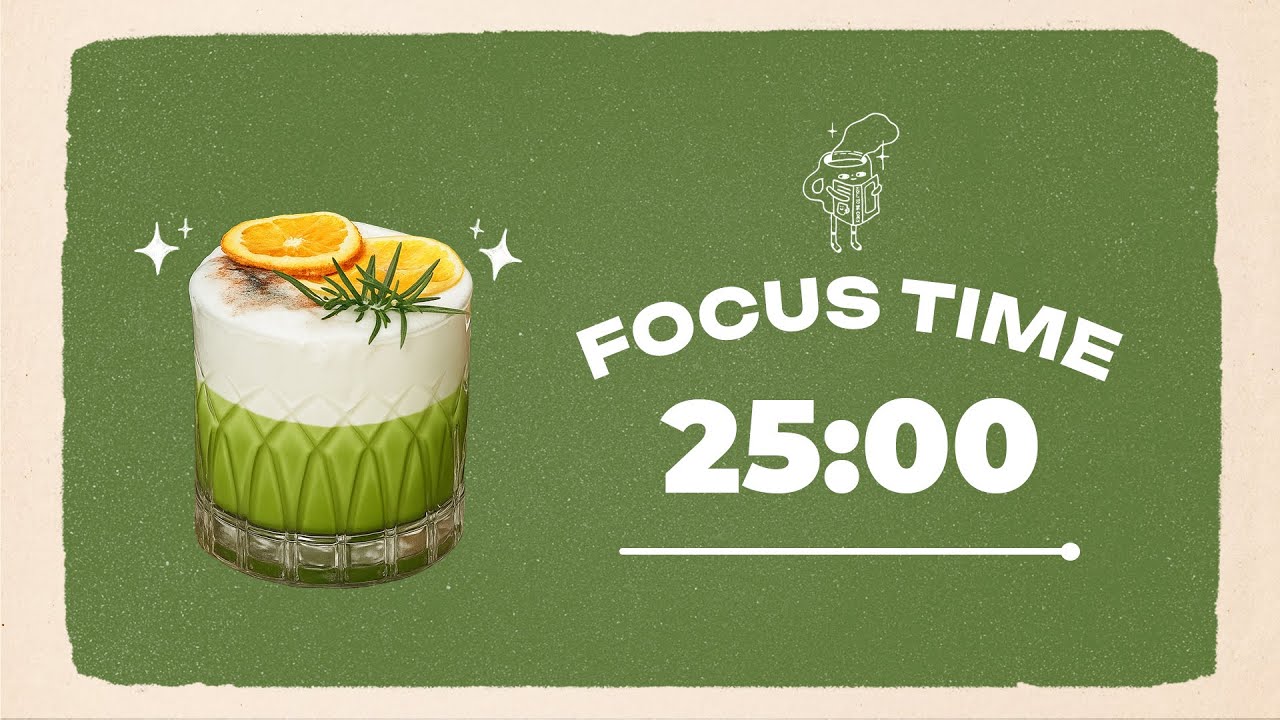 🍊 Study with Me | Matcha Orange Cream Latte | 25/5 Timer | Lo-fi Beats 🎶 | 3 Hour Focus Session