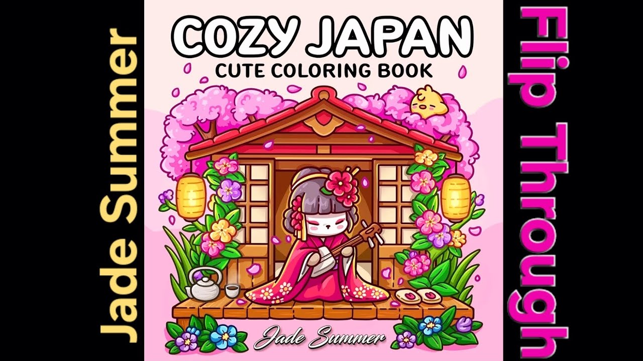 Cozy Japan Cute Coloring Book for Adults by Jade Summer Flip Through