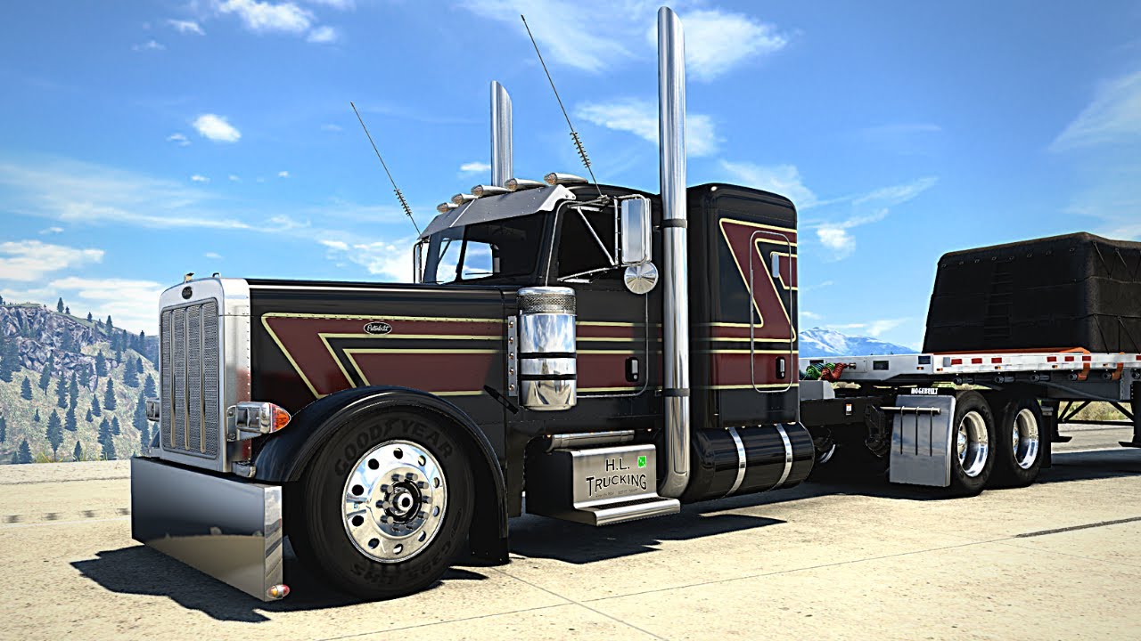 CAT Powered 379 - (New Benson Flatbed Trailer) - American Truck Simulator - ATS 4K - Brian Mods