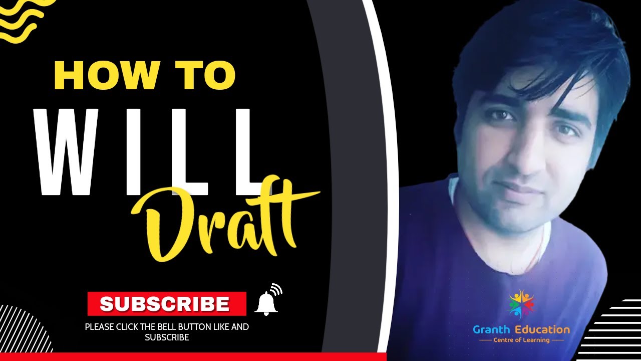 sample will ||drafting cs professioanl ||how to draft will | Write a will in India |#grantheducation