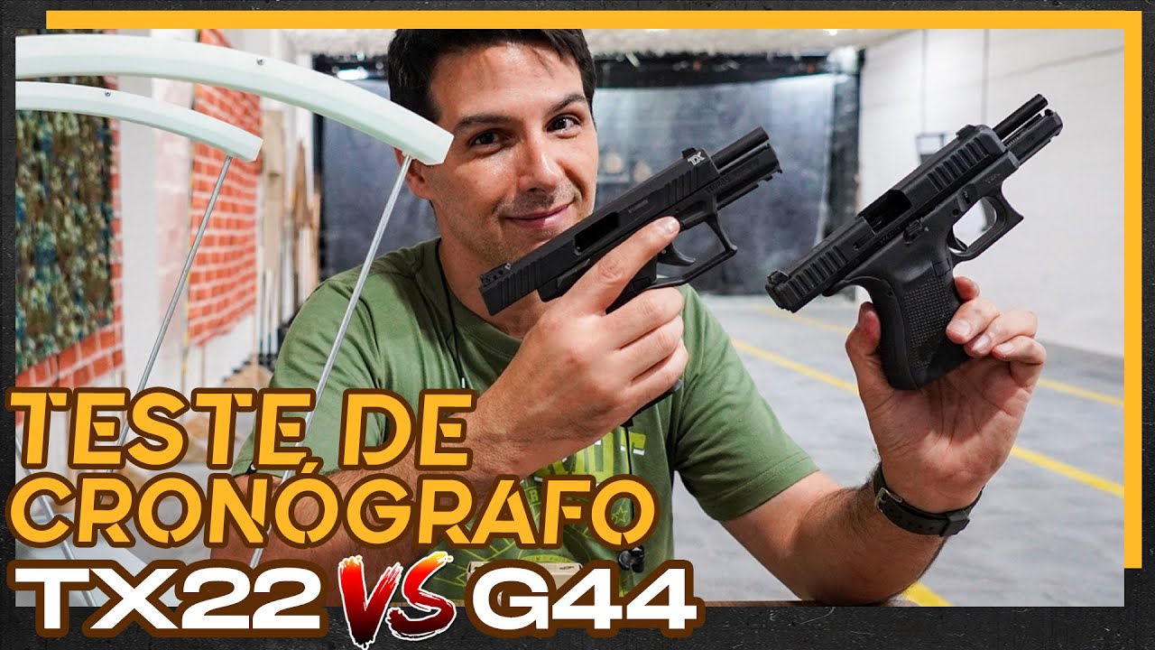 TESTE DE CRONÓGRAFO | TAURUS TX22 VS GLOCK G44 | LADO R