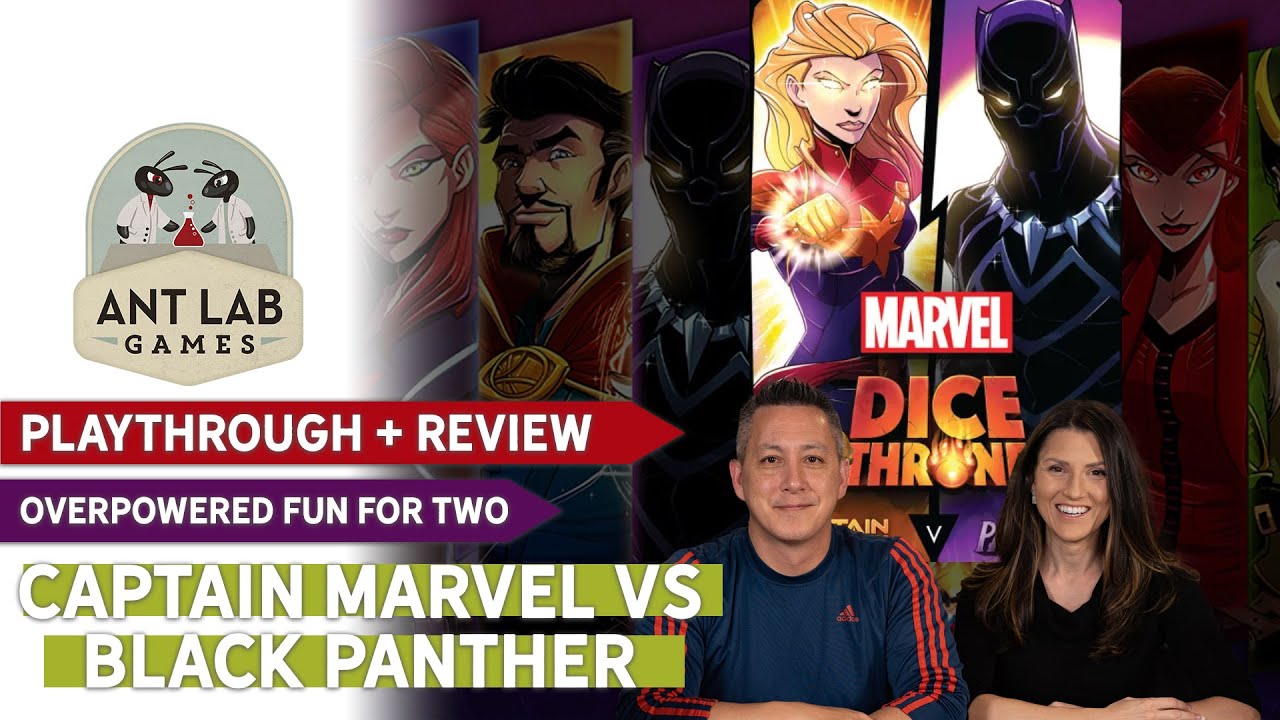 Black Panther vs Captain Marvel - Marvel Dice Throne Board Game Playthrough Review